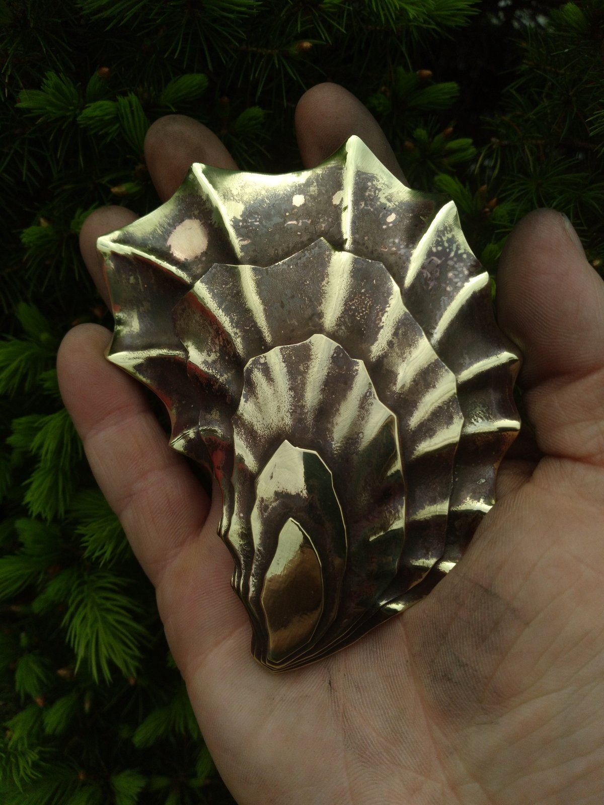 Textured forged shell form