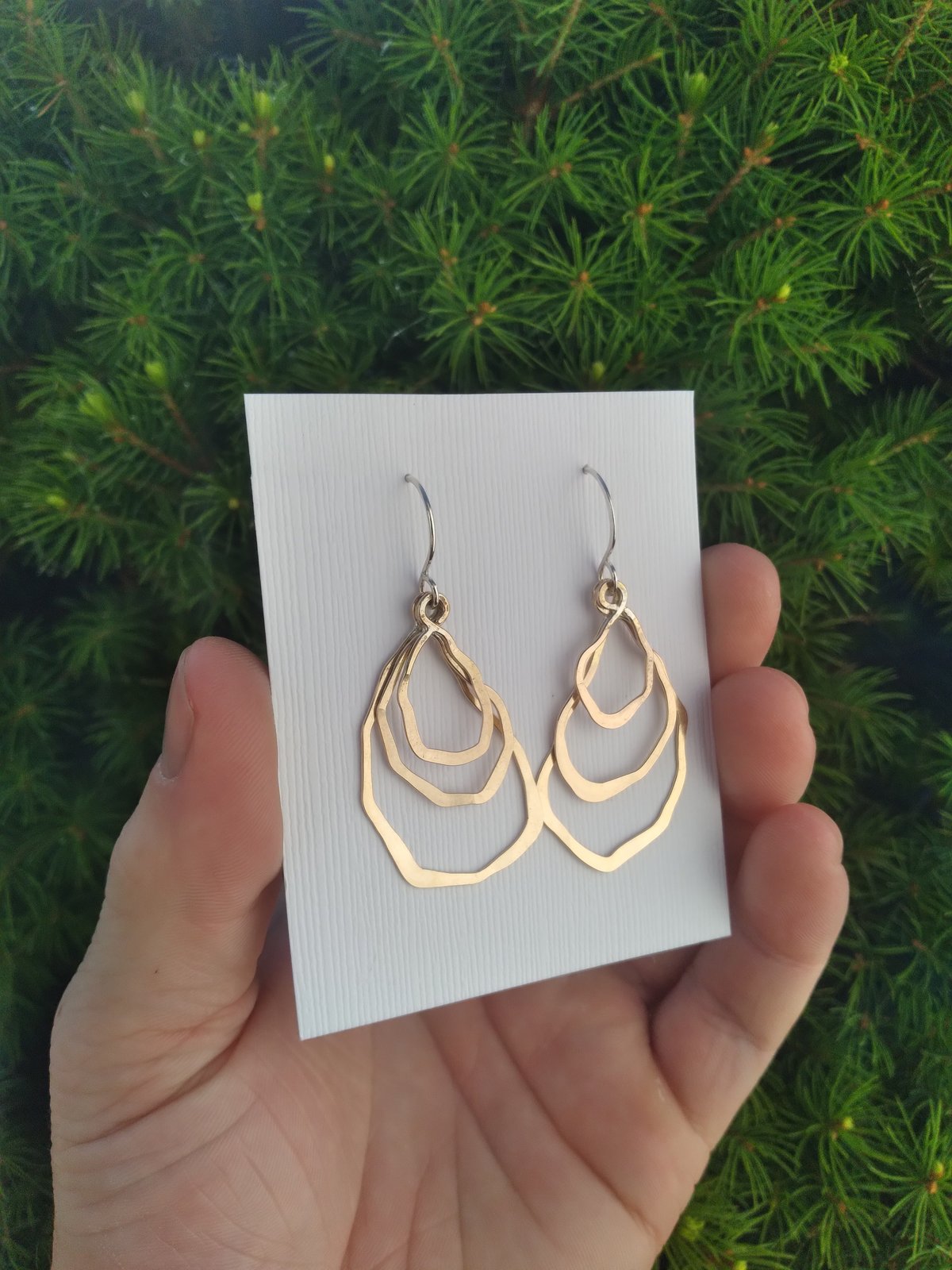Contour earrings, alternate finish